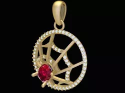 1885 Diamond Spider web Pendant 3D print model