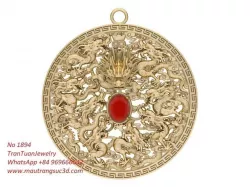 1894  Nine dragons compete for gems Pendant 3D print model