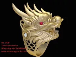 1909 Diamond Dragon Ring 3D print model
