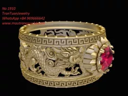 1910 Luxury Korean Dragon Ring 3D print model