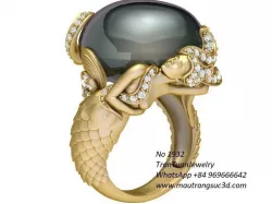 1932 Luxury Mermaid Ring 3D print model