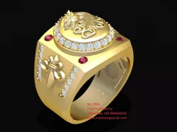 1946 Diamond Dragon Ring 3D print model