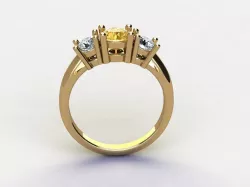 3 stone classic ring 3D print model