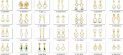 52 Female Women Lady Drop Earrings 3dm render details bulk  3D print model