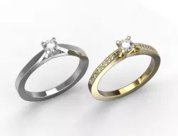 a couple of classic engagement rings 3D print model