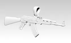AK 47 gun handgun pendant necklace 3d  3D print model