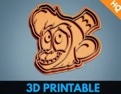 Aladdin Abu Cookie Cutter Printable Stamp 3D Stamp 3D print model