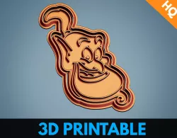 Aladdin Genie Cookie Cutter Printable Stamp Embosser 3D print model