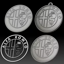 Alfa Romeo logo car logotype 3D print model