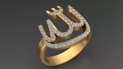 ALLAH Diamond Man Ring Printable 3D print model