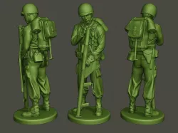 American soldier ww2 looking Bazooka A4 3D print model