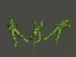 American soldier ww2 shoot lying down A3 3D print model