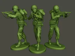 American soldier ww2 Shoot Stand A2 3D print model