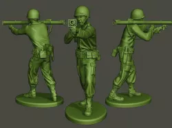 American soldier ww2 Shoot Stand A4 3D print model