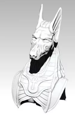 Anubis bust head dog detailed 3D print model