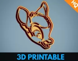 Bambi Cookie Cutter Deer Baby Embosser Stamp  3D print model