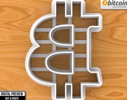 Bitcoin Sign Emblem Logo Cookie Cutter 3D print model