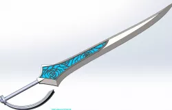 Bloodstained sword stl cosplay for 3d printing  3D print model