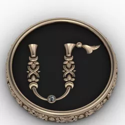 Brooche with armenian letter M 3D print model