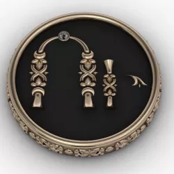 Brooche with armenian letter U 3D print model