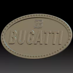 Bugatti logo car logotype 3D print model