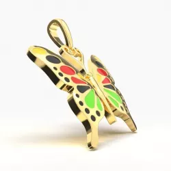 BUTTERFLY ENAMEL PENDANT 3D print model