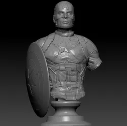 Captain America Bust 3D print model