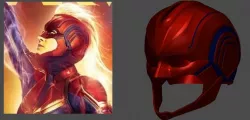 Captain Marvel helmet - Fan Art for cosplay 3D print model