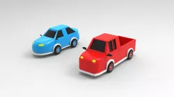 Cars-pickup truck and race car 3D print model