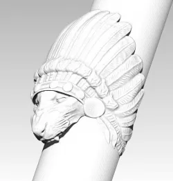 Cat Puma Tiger Lion Angry Wild Indian chief king detailed RING 3D print model