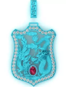 Chinese dragon and phoenix ruby pendant 3D print model