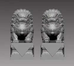 Chinese guardian lions 3D print model