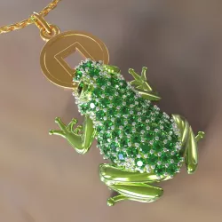  Chinese Money Frog toad with coin  pendant Feng Shui 3D print model