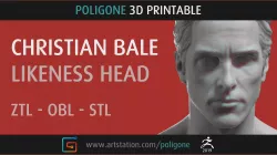 Christian Bale Head - 3D Printable 3D print model