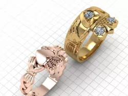 Claddagh ring 3D print model
