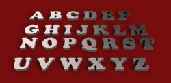 COPPER BLACK font uppercase and lowercase 3D letters STL file 3D print model