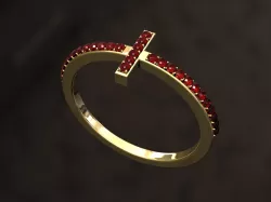 Cross Ruby Ring  3D print model