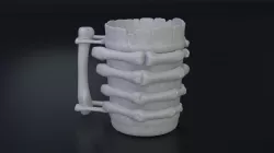 Cup with bone hand 3D print model