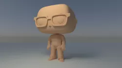 Custom Pop Bald Man Glasses Figure 3D Print 3D print model 3D print model