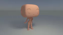 Custom Pop Female Standing Hairless Figure 3D Print Model 3D print model
