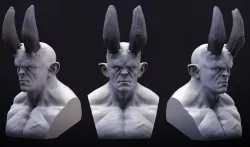 Demon Bust 3D print model