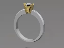 Diamond solitaire wedding ring  3D print model