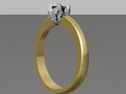 Diamond solitaire wedding ring Ct2 3D print model
