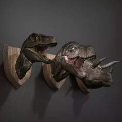 Dinosaurs head wall 3D print model