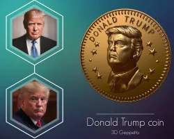 Donald Trump coin ready to 3D print 3D print model