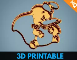 Dumbo Elephant Baby Cookie Cutter Cooking Stamp Embosser 01 3D print model