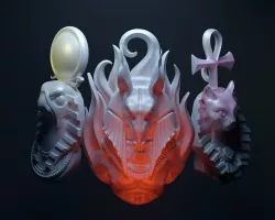 Egyptian gods pendants 3D print model