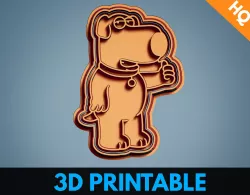 Family Guy Brian Cookie Cutter Printable Fondant Favor 3D print model