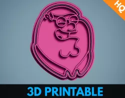 Family Guy Peter Griffin Cookie Cutter Fondant Favor Cupcake 3D print model