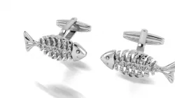 Fish skeleton cufflinks 3D print model